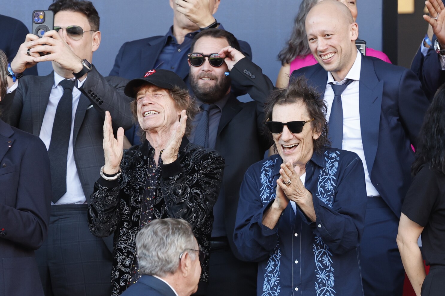 Jagger watches Barcelona wear Stones logo in 'clasico' but